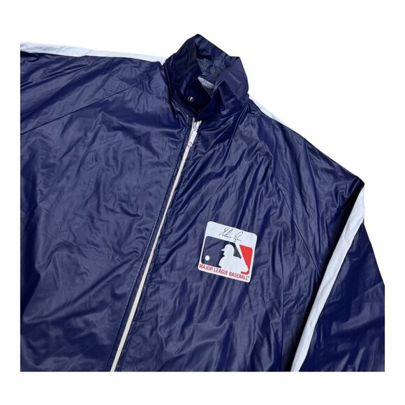 RARE Nolan Ryan 1980s MLB Baseball Waterproof Rain Bomber Windbreaker Jacket Med - Picture 3 of 6